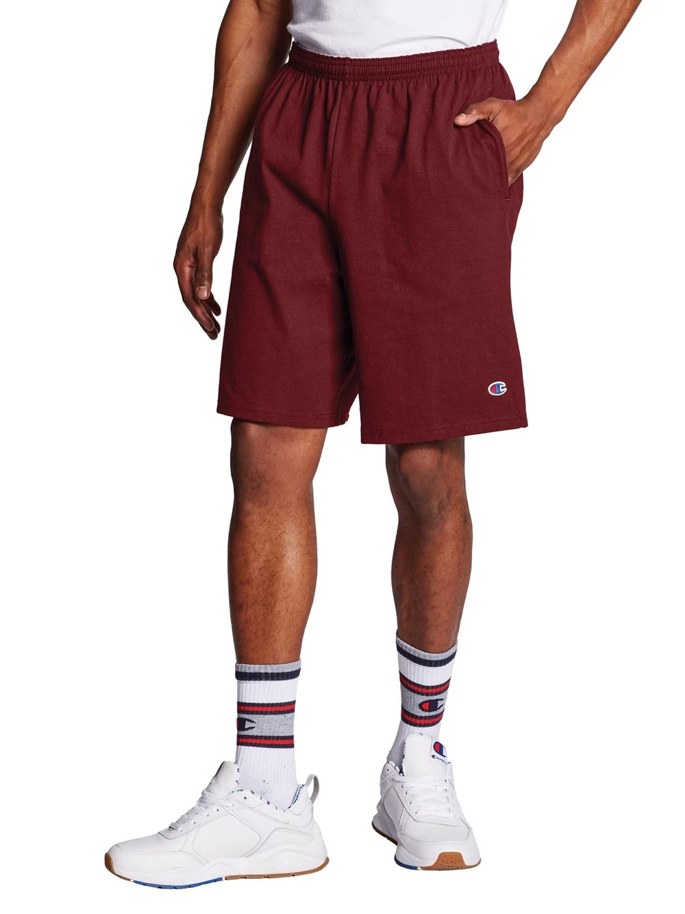 Champion Men's Maroon Athletic Fleece Shorts
